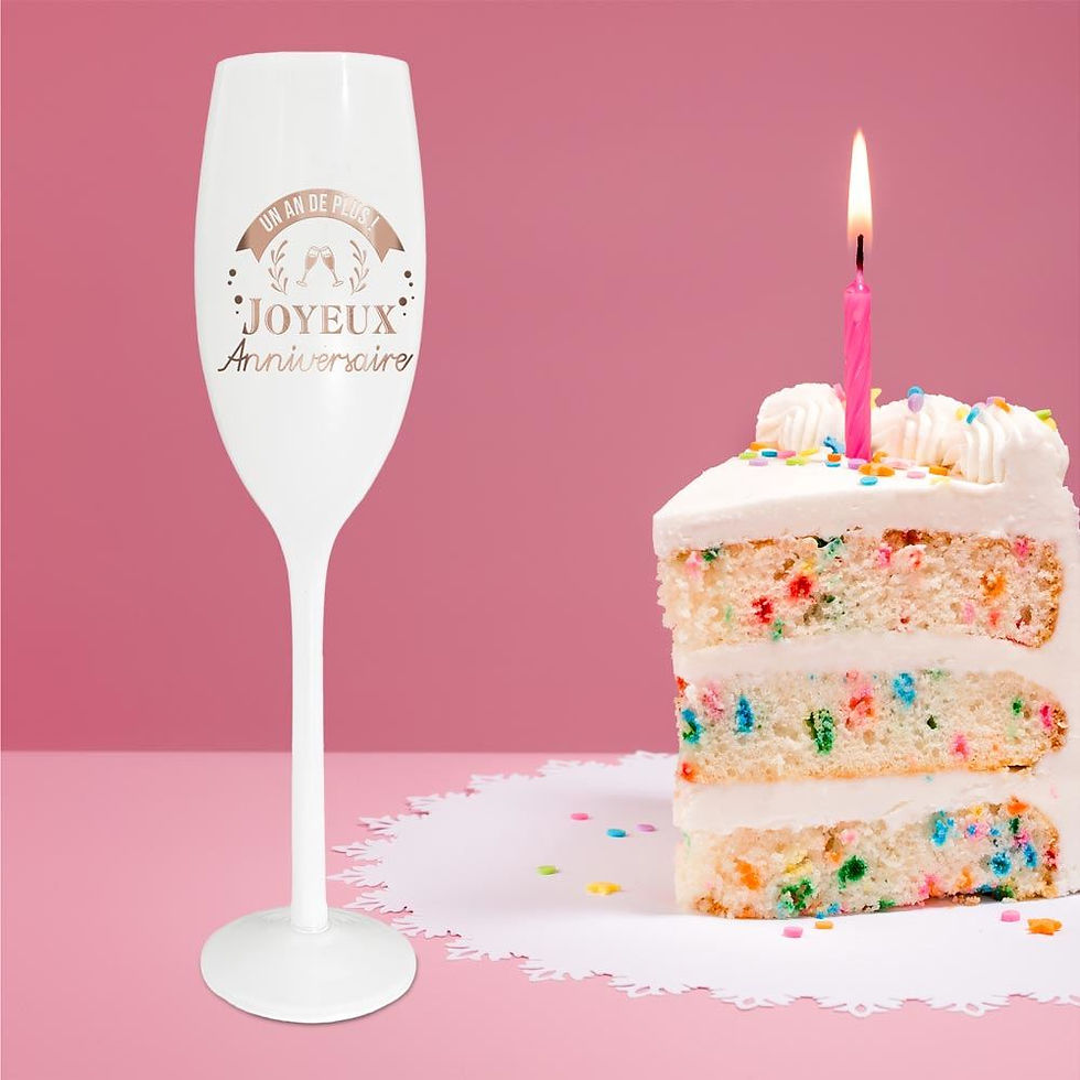 Miniature : Flute blanche rose gold anniversaire