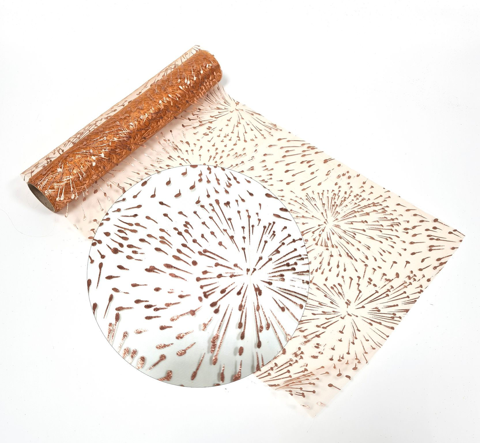 Rouleau Chemin de Table Tulle Paillette Rose Gold 5m