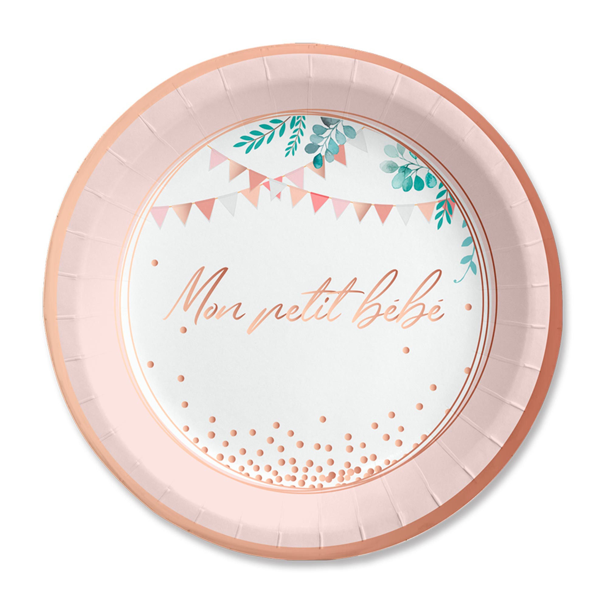 Assiettes Mon Petit Bébé Rose x6