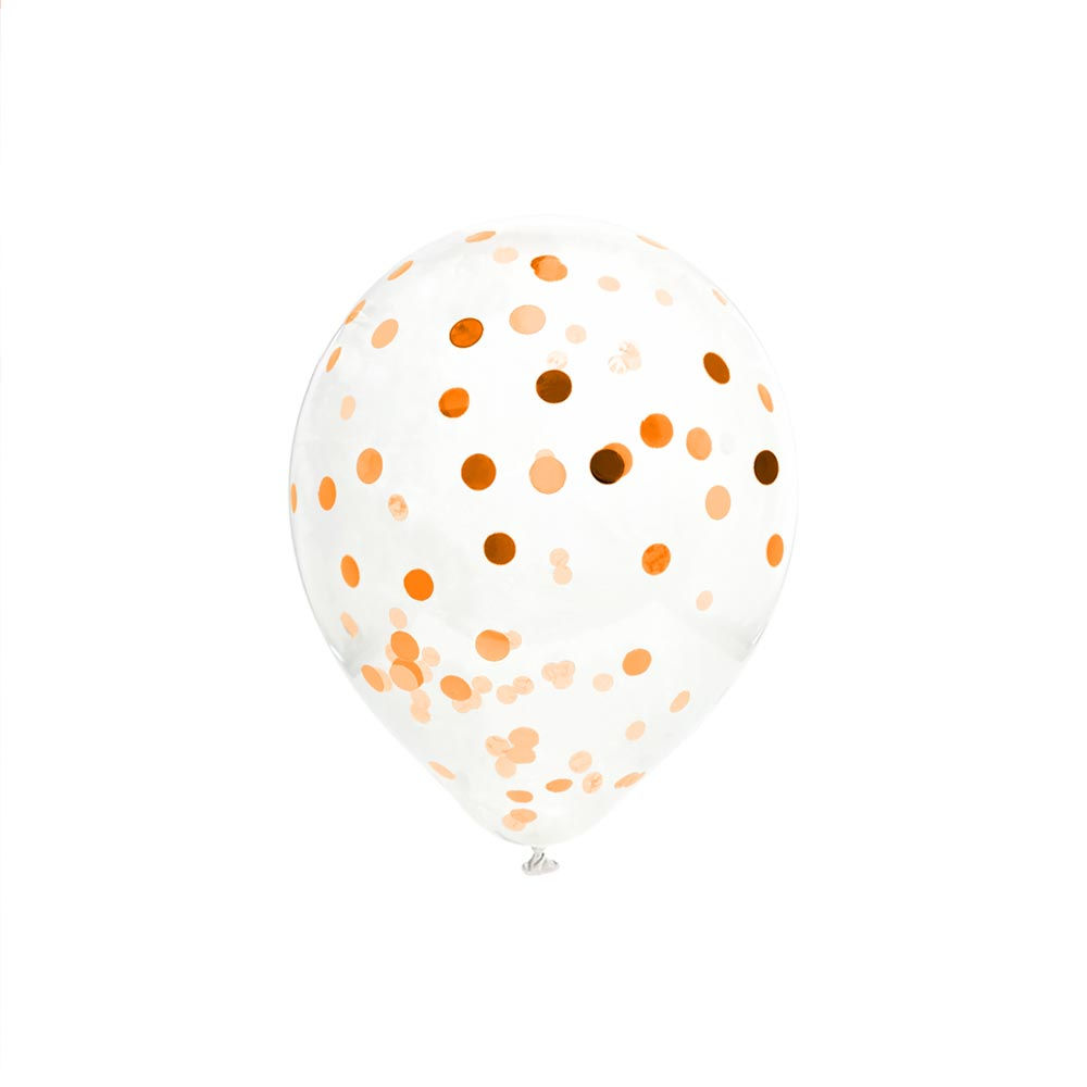Ballons Confettis Orange x6