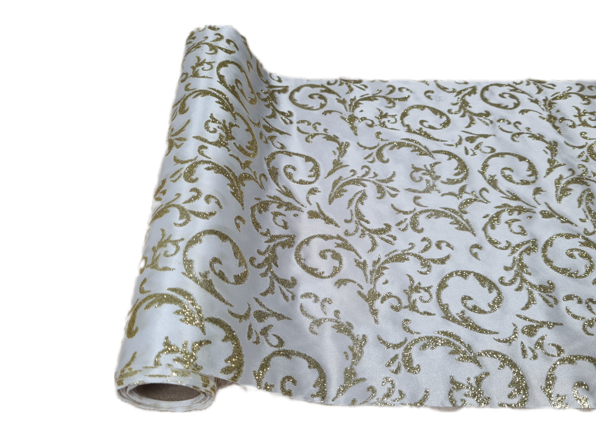 Chemin Table Satin Arabesque Doré 5m