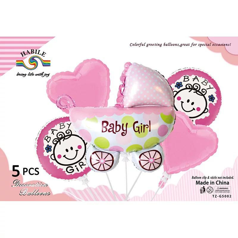 Kit Ballon Baby Girl Poussette x5