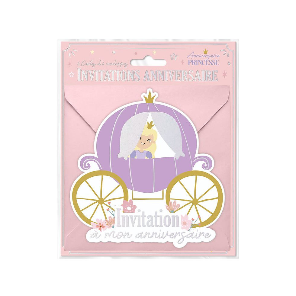 Miniature : Carte Invitation Princesse x6