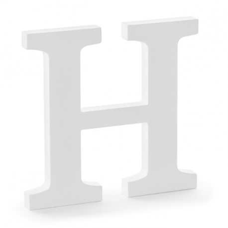 Lettre en bois blanc H