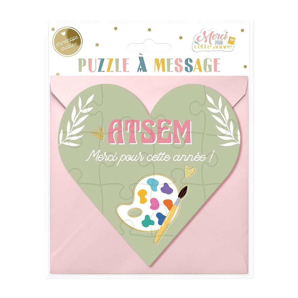 Miniature : Puzzle Coeur +enveloppe ATSEM
