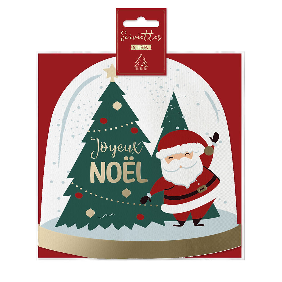 Miniature : Serviettes "Boule à neige Noël" x10