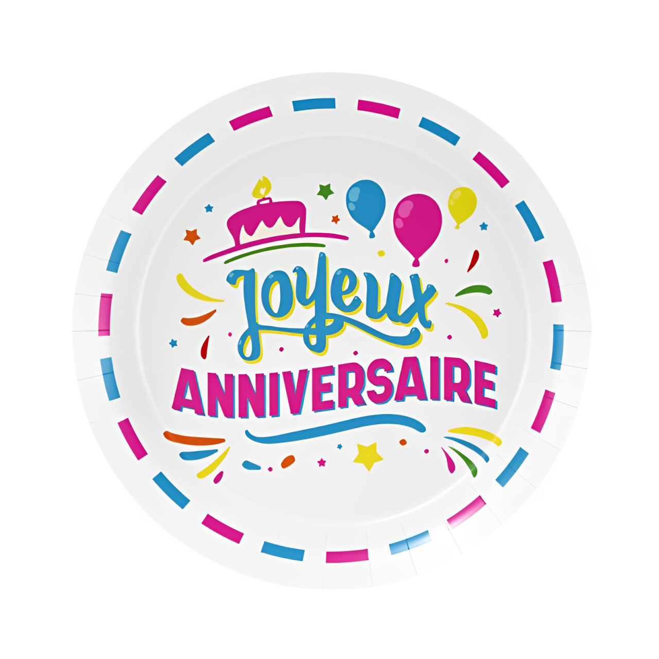 Assiettes Joyeux Anniversaire x8 23cm
