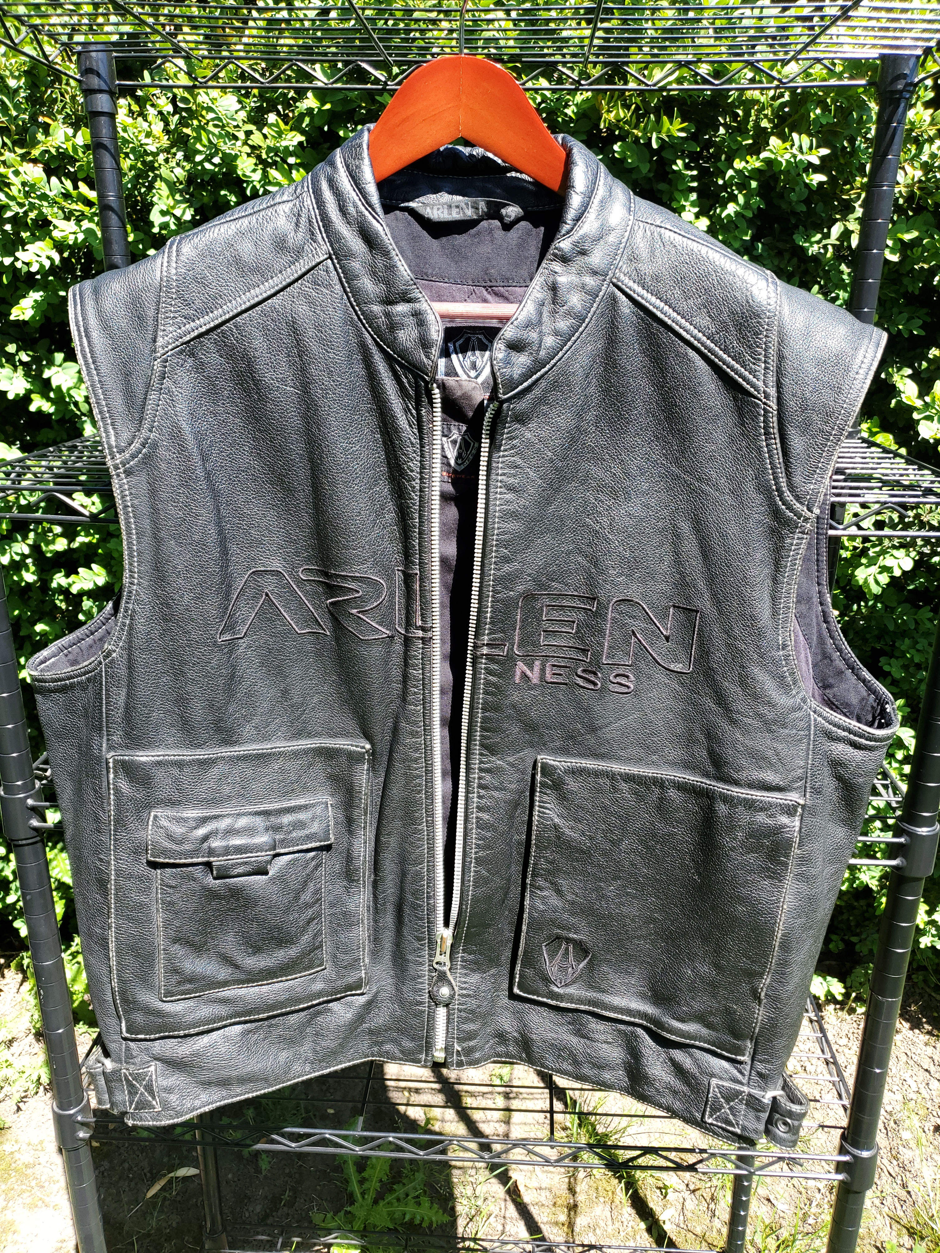 Arlen Ness Leather Motorcycle Riding Vest