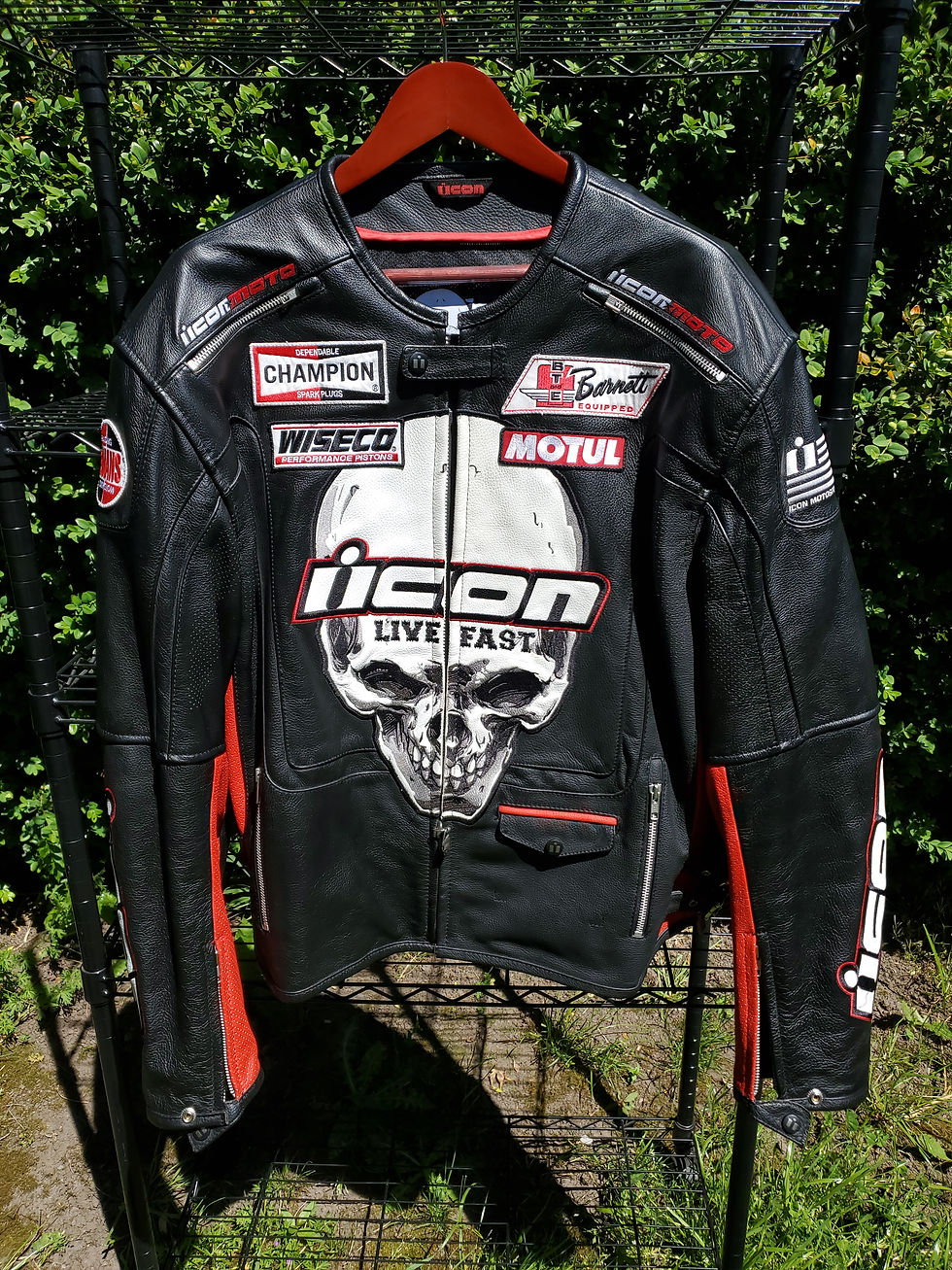 Icon Live Fast Men's Death or Glory Leather Motorcycle Riding Jacket XXL