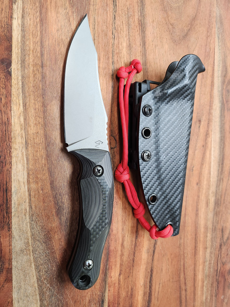 Thumbnail: Very Rare Full Carbon Fiber Gavko Custom Fixed Blade Knife & Sheath