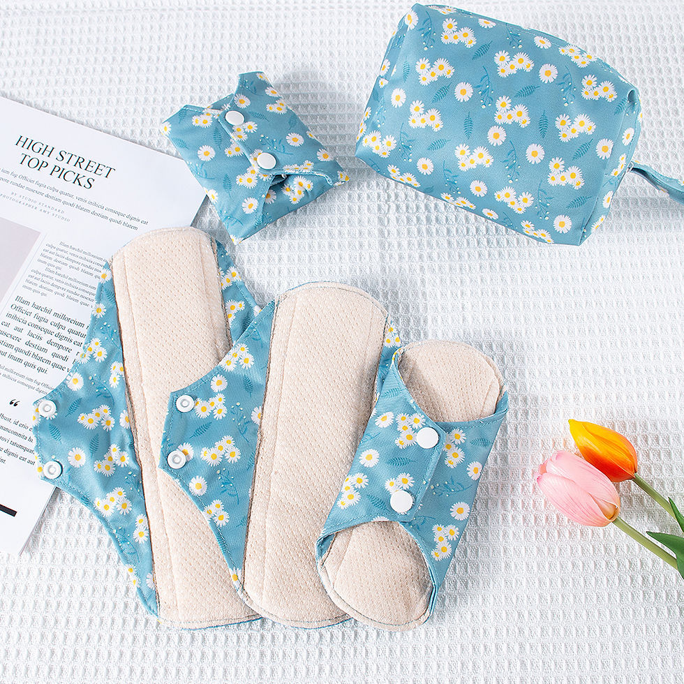 Thumbnail: EcoComfort Reusable Menstrual Pad Set | Soft Leak-Proof Protection with Travel P