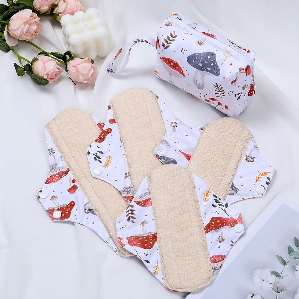 Thumbnail: EcoComfort Reusable Menstrual Pad Set | Soft Leak-Proof Protection with Travel P
