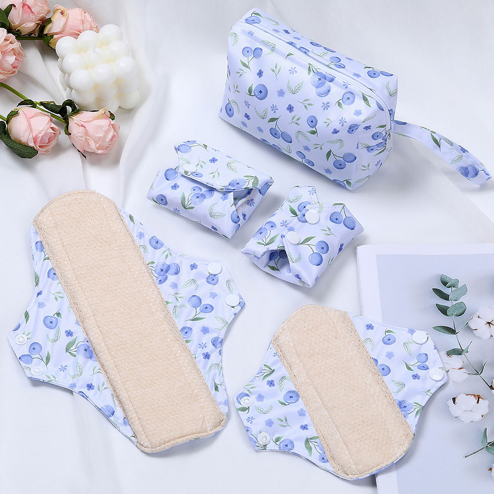 Thumbnail: EcoComfort Reusable Menstrual Pad Set | Soft Leak-Proof Protection with Travel P