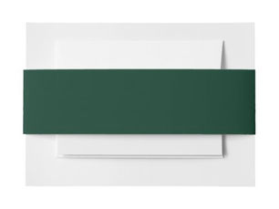 Big Deals! Dark Green Solid Color Invitation Belly Band