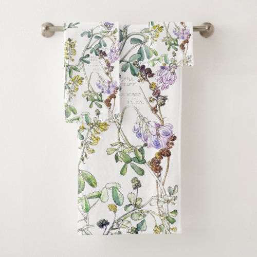 Big Deals! Botanical Wildflower Flower Bath Towel Set