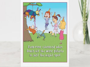 Top 10! Funny Wine Pinata birthday card
