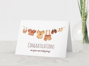 Hot Review! Congratulations-Watercolor Boho Baby Clothes Card