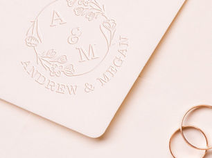 Top 5! Elegant Floral Rose Wreath Couples Monogram & Name Embosser