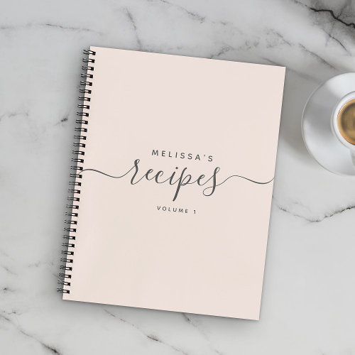 Best Price! Custom Modern Minimalist Elegant Script Recipe Notebook