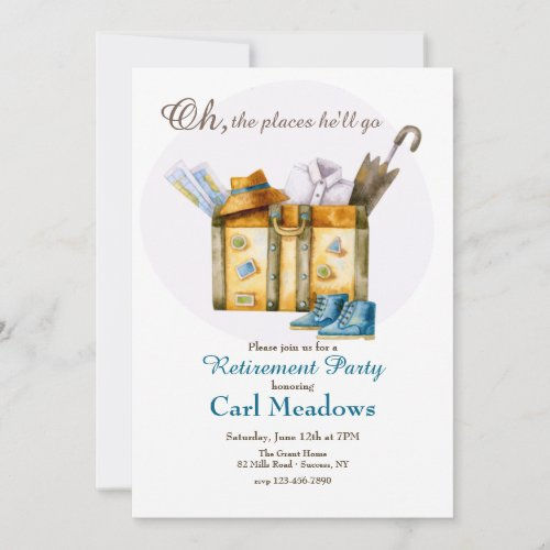 Best Deals! Travel Themed Retirement Party Invitation