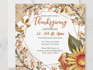 Best Price! Square Fall Sunflower Thanksgiving Invitation