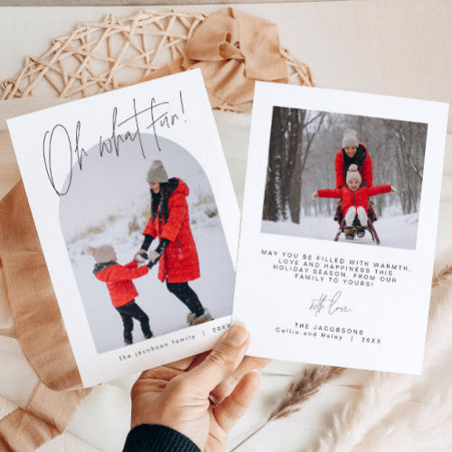 Best Price! HARLOW Edgy Modern Arch Photo Oh What Fun Holiday Invitation