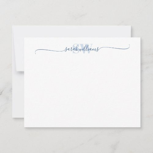 Big Deals! Monogram Modern Elegant Chic Script Name Note Card