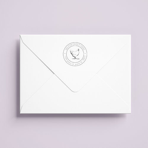 Best Price! rustic chicken return address encircled Stamp