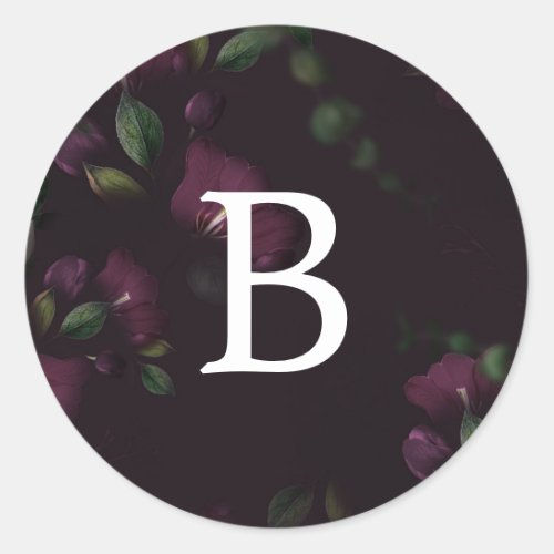 Top 10! Moody Purple Bloom Monogram Wedding Envelope Seals