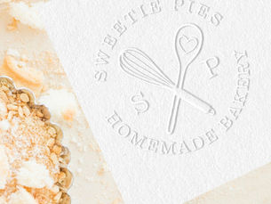 Review Bakery Business Whisk & Spoon Logo Monogram Embosser