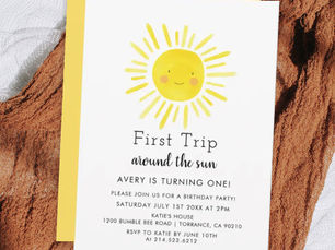 Hot Deals! First Trip Around The Sun 1st Birthday Party Invitation