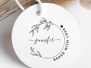 Review Elegant Hand-drawn Botanical Baked with Love Large Rubber Stamp