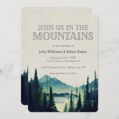 Top 10! Mountain Wedding/Party Invitation