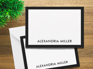 Best Deals! Simple Black White Typographic Name Note Card