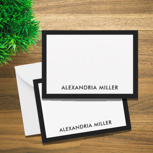 Best Deals! Simple Black White Typographic Name Note Card