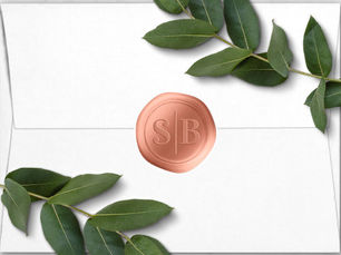 Best Price! Terracotta Wax Seal Wedding Monogram Sticker