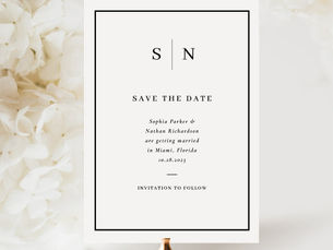Top 5! Minimal and Chic | Black and White Border Wedding Save The Date