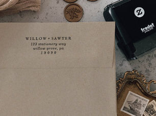 Top 5! Rustic Script Wedding Return Address Self-inking Stamp