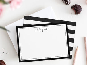 Big Deals! Black & White Personalized Stationery Flat Card
