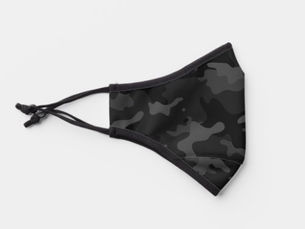 Big Deals! Modern Black and Dark Gray Camo Pattern Face Mask