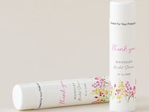 Best Deals! Wildflowers Bridal Shower Script Pink Florals Lip Balm