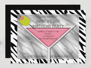 Big Deals! Pink Martini Cocktail Drink Chic Party Invitations