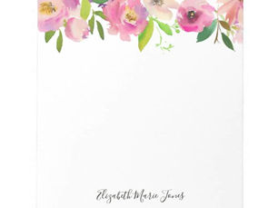 Big Deals! Elegant Floral Pink Pastel Watercolor Peony Notepad