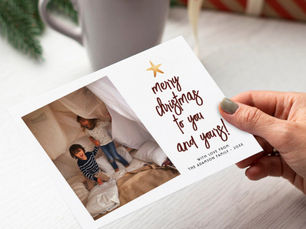 Big Deals! You & Yours Boho Modern 2 Photo Christmas Holiday