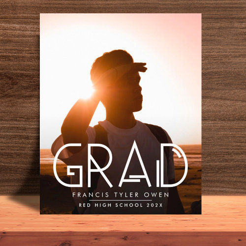 Big Deals! Funky Text GRAD with Photo | Class of 2023 Announc