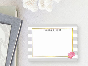 Hot Review! Gray Stripe & Pink Peony Post-it Notes