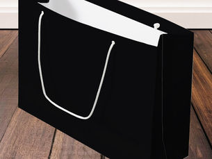 Top 10! Jet Black Solid Color Large Gift Bag