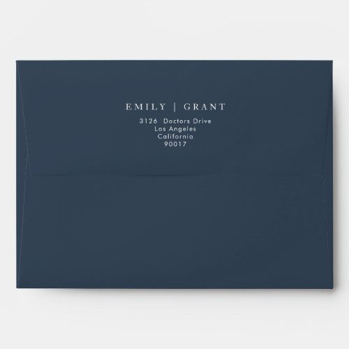 Big Deals! Classic Navy Blue Elegant White Wedding Envelope