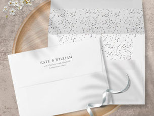 Best Deals! Elegant Silver Stardust Return Address Envelope