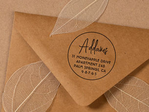 Best Price! Minimalist Family Name Bold Round Return Address Self-inking Stamp